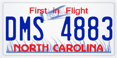 NC license plate DMS4883