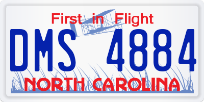 NC license plate DMS4884