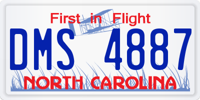 NC license plate DMS4887