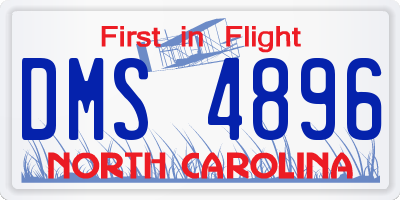 NC license plate DMS4896