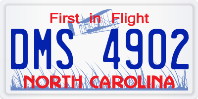 NC license plate DMS4902