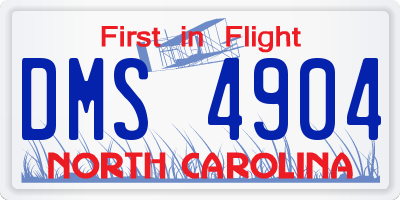 NC license plate DMS4904