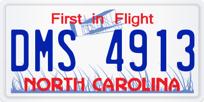 NC license plate DMS4913