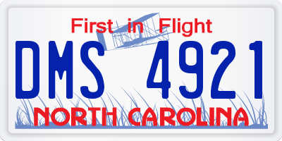 NC license plate DMS4921