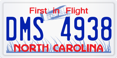 NC license plate DMS4938