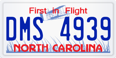 NC license plate DMS4939