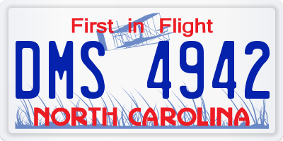 NC license plate DMS4942