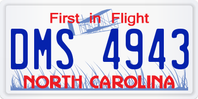 NC license plate DMS4943