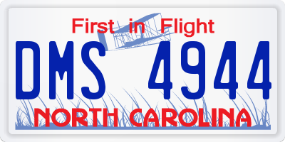NC license plate DMS4944