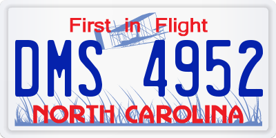 NC license plate DMS4952