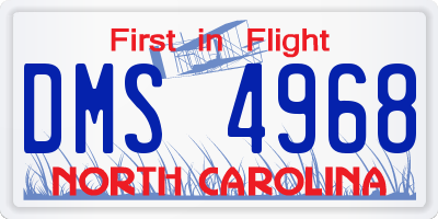 NC license plate DMS4968