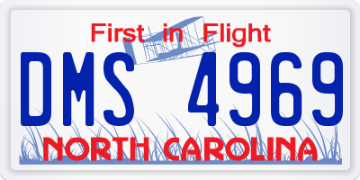 NC license plate DMS4969