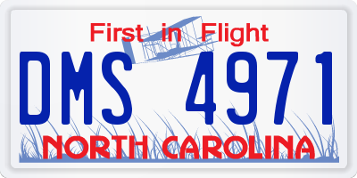 NC license plate DMS4971