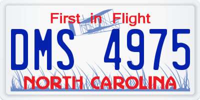 NC license plate DMS4975