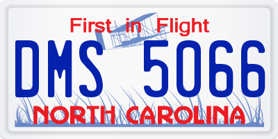 NC license plate DMS5066