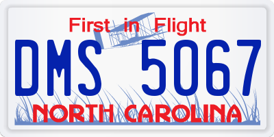 NC license plate DMS5067