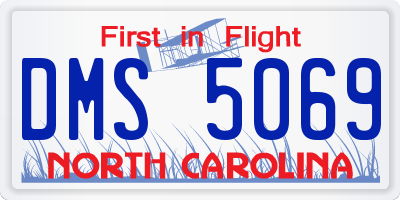 NC license plate DMS5069