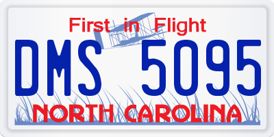 NC license plate DMS5095