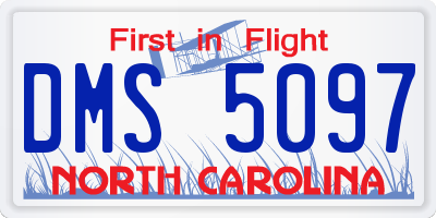 NC license plate DMS5097