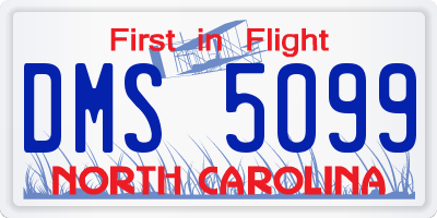 NC license plate DMS5099