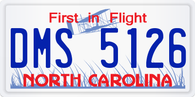 NC license plate DMS5126