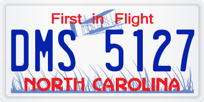 NC license plate DMS5127