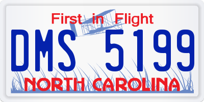 NC license plate DMS5199