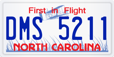 NC license plate DMS5211