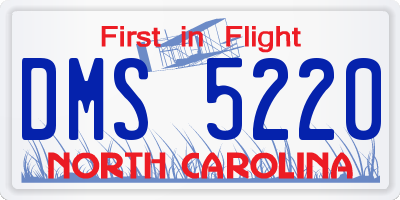 NC license plate DMS5220