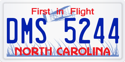 NC license plate DMS5244