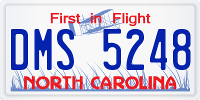 NC license plate DMS5248