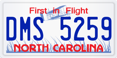 NC license plate DMS5259