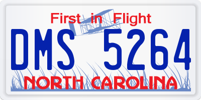 NC license plate DMS5264