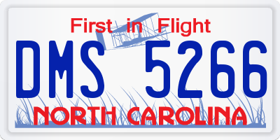 NC license plate DMS5266