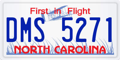 NC license plate DMS5271