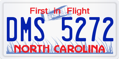 NC license plate DMS5272