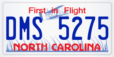 NC license plate DMS5275