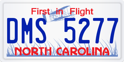 NC license plate DMS5277