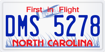 NC license plate DMS5278