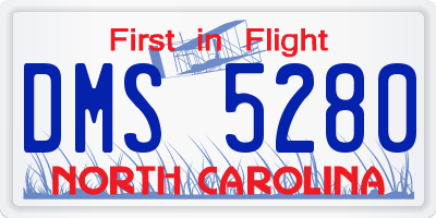 NC license plate DMS5280