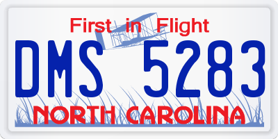 NC license plate DMS5283