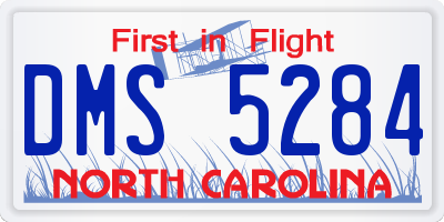 NC license plate DMS5284