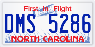 NC license plate DMS5286