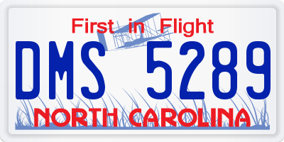 NC license plate DMS5289