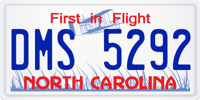 NC license plate DMS5292