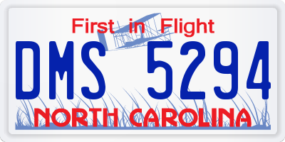 NC license plate DMS5294