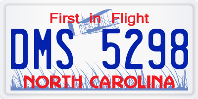 NC license plate DMS5298