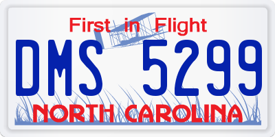 NC license plate DMS5299