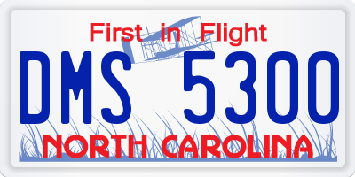 NC license plate DMS5300