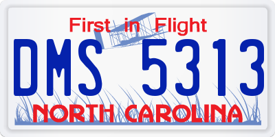 NC license plate DMS5313